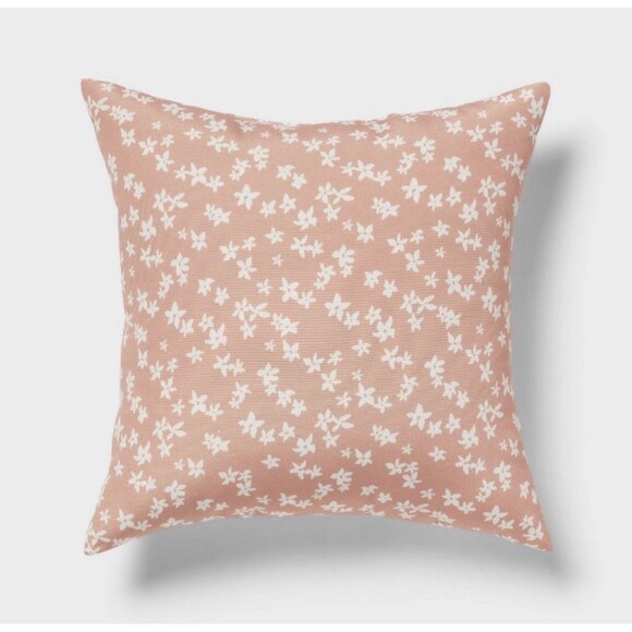 Set of 2 18” Floral Square Decorative Throw Pillows Copper – Room Essentials NEW - Picture 2 of 4